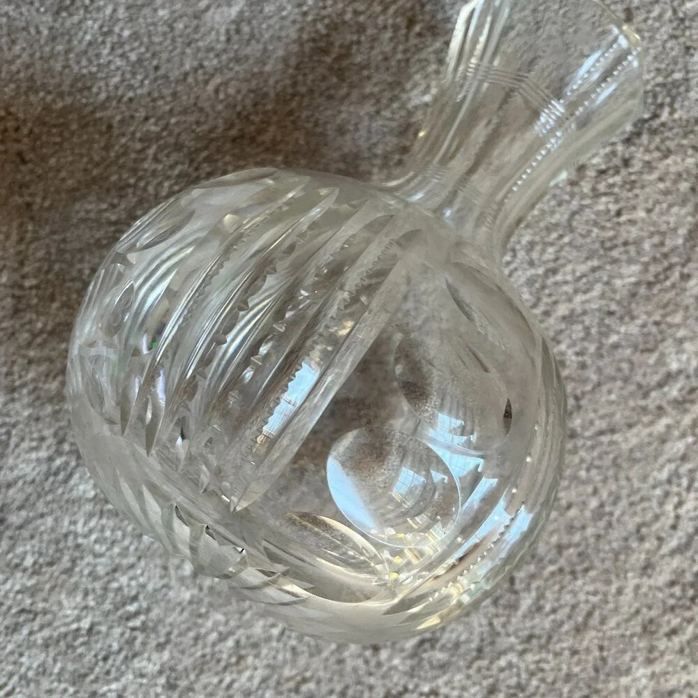 Crystal Water Pitcher or Wine‎ Decanter – Beautiful Detail, Pre-Owned